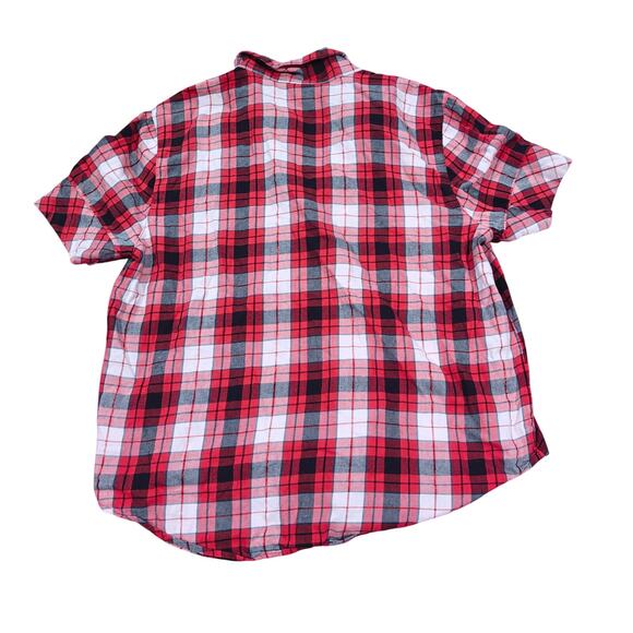 Victoria's Secret Women Plaid Short Sleeve Shirt Red Pink Black Womens Medium - Picture 4 of 4